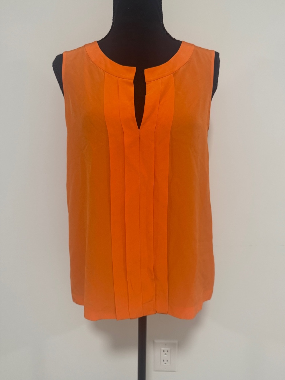 Kate Spade 100% Silk Top Size 6 US Bright Orange Sleeveless Summer Resort Blouse